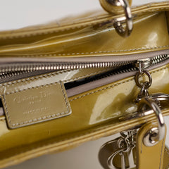 Dior Lady Dior Medium Patent Yellow/Gold