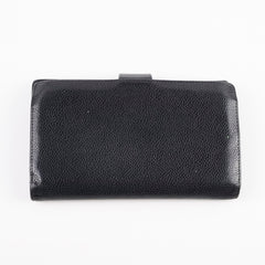 Chanel Vintage Caviar Snap Button Long Wallet Black
