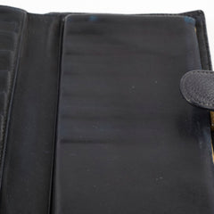 Chanel Vintage Caviar Snap Button Long Wallet Black