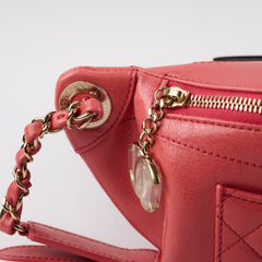 Chanel Quilted Glazed Leather Waist Bag Coral