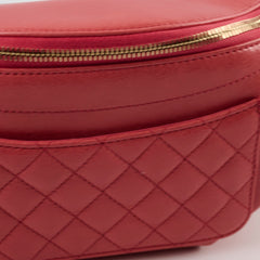 Chanel Quilted Glazed Leather Waist Bag Coral