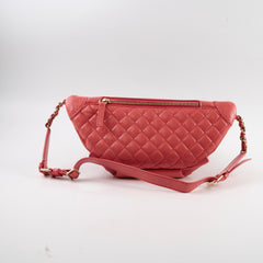 Chanel Quilted Glazed Leather Waist Bag Coral