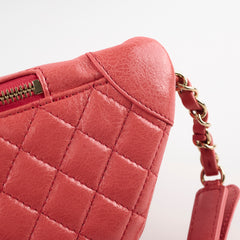 Chanel Quilted Glazed Leather Waist Bag Coral