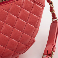 Chanel Quilted Glazed Leather Waist Bag Coral