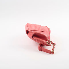 Chanel Quilted Glazed Leather Waist Bag Coral