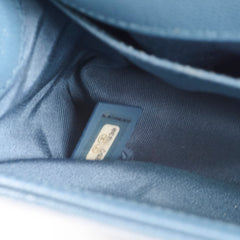 Chanel Old Medium Boy Bag Chevron Caviar Blue 2018