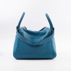 Hermes Lindy 30 Clemence PHW Blue Jeans T Stamp 2015