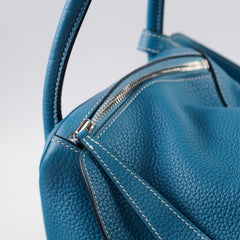 Hermes Lindy 30 Clemence PHW Blue Jeans T Stamp 2015