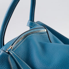 Hermes Lindy 30 Clemence PHW Blue Jeans T Stamp 2015