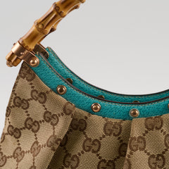 Gucci Bamboo Studded Mini Hobo Bag GG Monogram