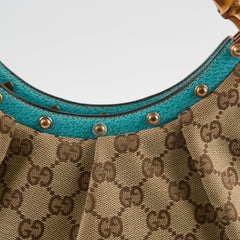 Gucci Bamboo Studded Mini Hobo Bag GG Monogram