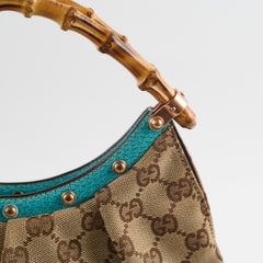 Gucci Bamboo Studded Mini Hobo Bag GG Monogram