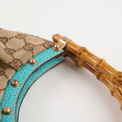 Gucci Bamboo Studded Mini Hobo Bag GG Monogram