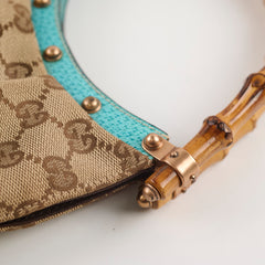 Gucci Bamboo Studded Mini Hobo Bag GG Monogram