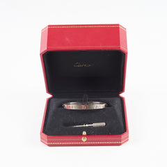 Cartier Classic Model Love Bracelet White Gold Size 18