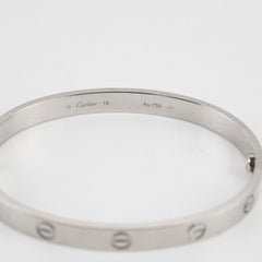 Cartier Classic Model Love Bracelet White Gold Size 18