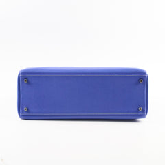 Hermes Kelly 35 Candy Bleu Electrique and Mykonos Epsom Retourne Palladium HW, R in square