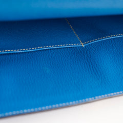 Hermes Kelly 35 Candy Bleu Electrique and Mykonos Epsom Retourne Palladium HW, R in square