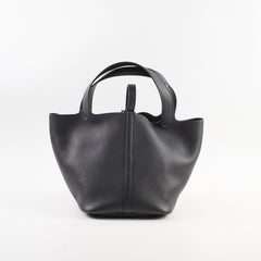 Hermes Picotin 22 So Black Black Clemence Leather Z stamp