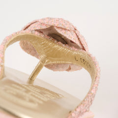 Chanel Camellia Sequins Sandals Pink/Gold - Size 36.5