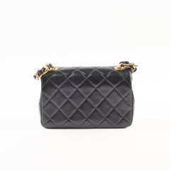 Chanel Seasonal Mini Shoulder Bag Shiny Black Leather
