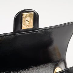 Chanel Seasonal Mini Shoulder Bag Shiny Black Leather