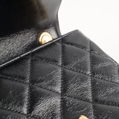 Chanel Seasonal Mini Shoulder Bag Shiny Black Leather