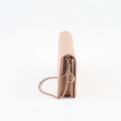 Dior Lady Dior Wallet On Chain WOC Ultra Matte Blush Pink