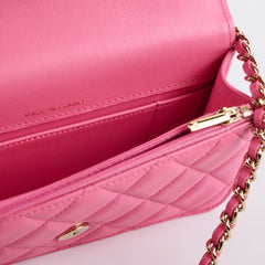Chanel Pink Top Handle Mini Clutch On Chain (microchip)