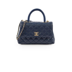 Chanel Coco Handle Small Caviar Navy (Microchipped)