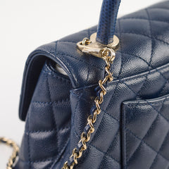 Chanel Coco Handle Small Caviar Navy (Microchipped)