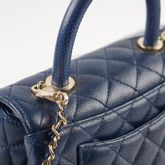 Chanel Coco Handle Small Caviar Navy (Microchipped)