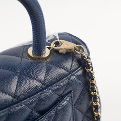 Chanel Coco Handle Small Caviar Navy (Microchipped)