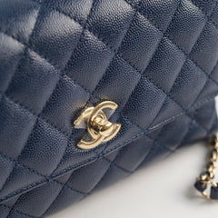 Chanel Coco Handle Small Caviar Navy (Microchipped)