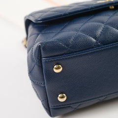 Chanel Coco Handle Small Caviar Navy (Microchipped)