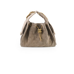 Chanel 25 Bag Small Grey Suede