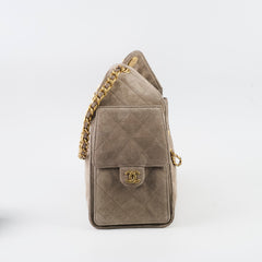 Chanel 25 Bag Small Grey Suede