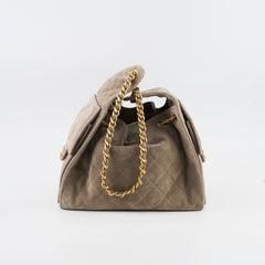 Chanel 25 Bag Small Grey Suede
