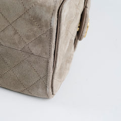 Chanel 25 Bag Small Grey Suede