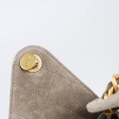 Chanel 25 Bag Small Grey Suede