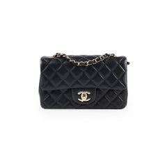 Chanel Mini Rectangular Lambskin Black Microchip