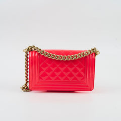 Chanel Boy Small Patent Bright Pink