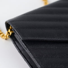 Saint Laurent Envelope Wallet On Chain WOC Black