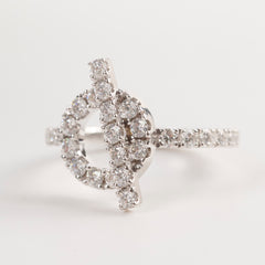 Hermes Finess White Gold with Diamond Ring Size 51