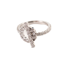 Hermes Finess White Gold with Diamond Ring Size 51