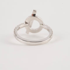 Hermes Finess White Gold with Diamond Ring Size 51