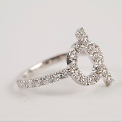 Hermes Finess White Gold with Diamond Ring Size 51