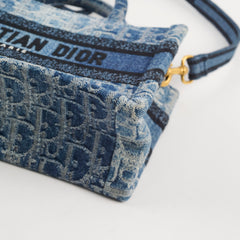 Christian Dior Mini Book Tote Denim Blue