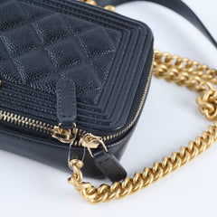 Chanel Caviar Boy Phone Holder Black