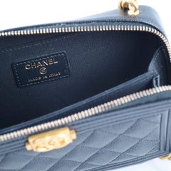 Chanel Caviar Boy Phone Holder Black